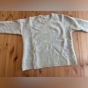 Madewell women’s sweater, size L, grey, 100% merino road